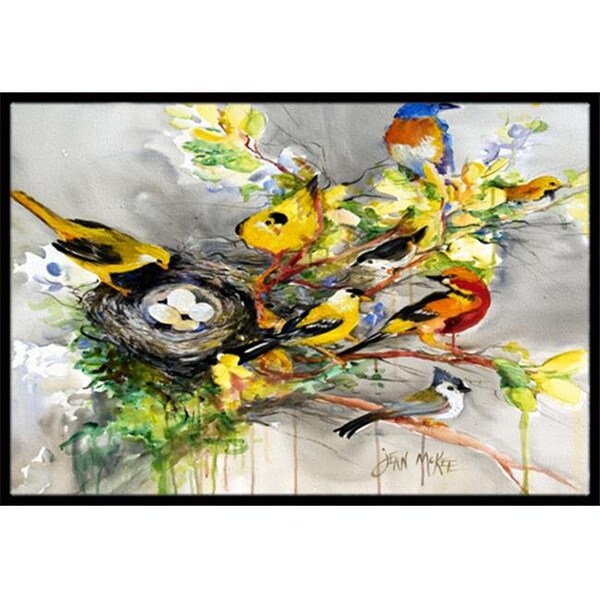 Carolines Treasures Carolines Treasures JMK1024JMAT Spring Birds Indoor & Outdoor Mat; 24 x 36 in. JMK1024JMAT - main